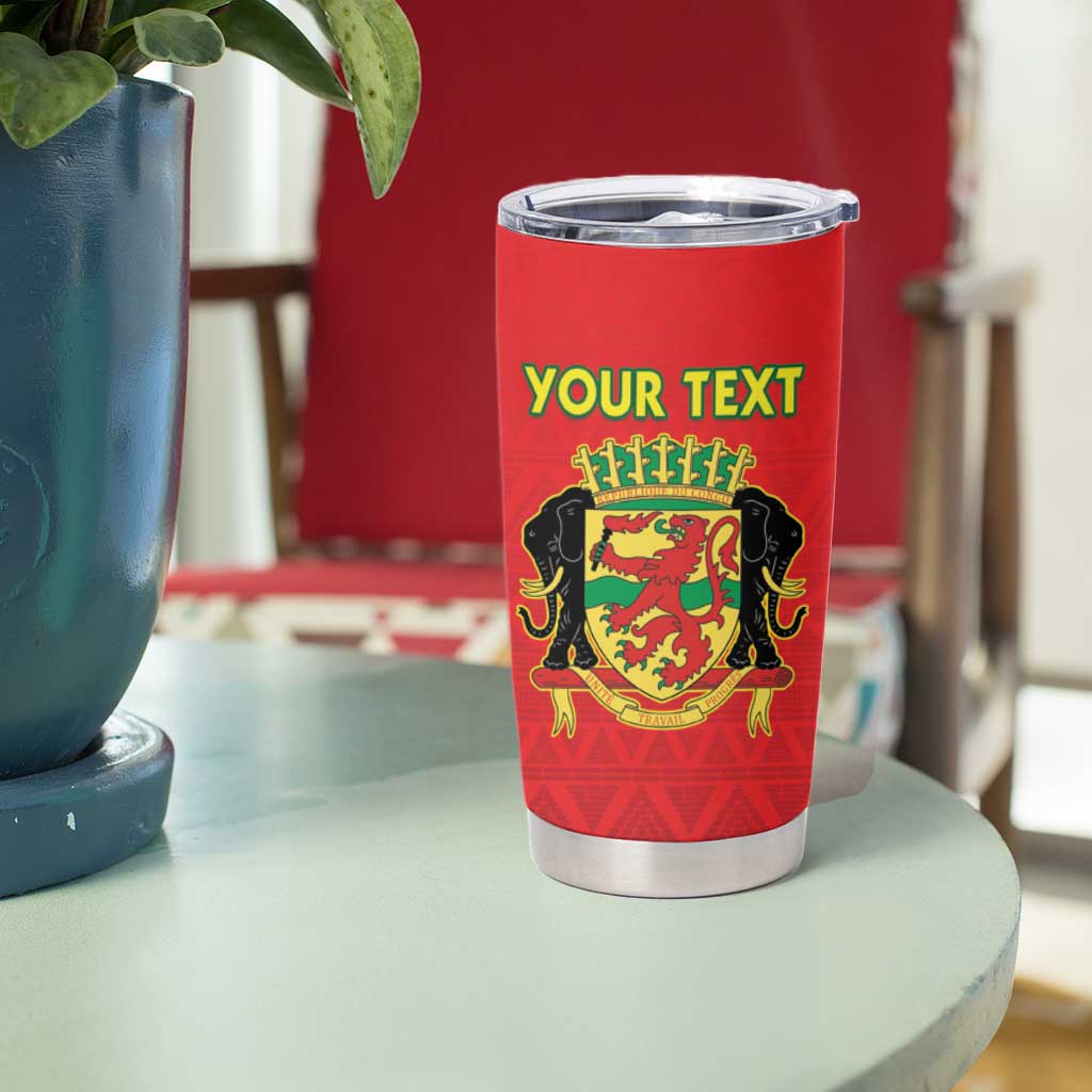 Custom Congo Brazzaville Football Tumbler Cup Go Ba Diabulu ya Mbwaki Red Color - Wonder Print Shop
