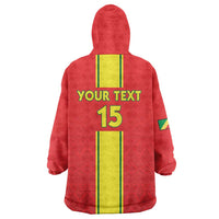 Custom Congo Brazzaville Football Wearable Blanket Hoodie Go Ba Diabulu ya Mbwaki Red Color - Wonder Print Shop