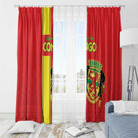 Congo Brazzaville Football Window Curtain Go Ba Diabulu ya Mbwaki Red Color - Wonder Print Shop