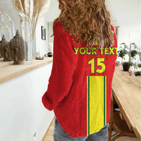 Custom Congo Brazzaville Football Women Casual Shirt Go Ba Diabulu ya Mbwaki Red Color - Wonder Print Shop