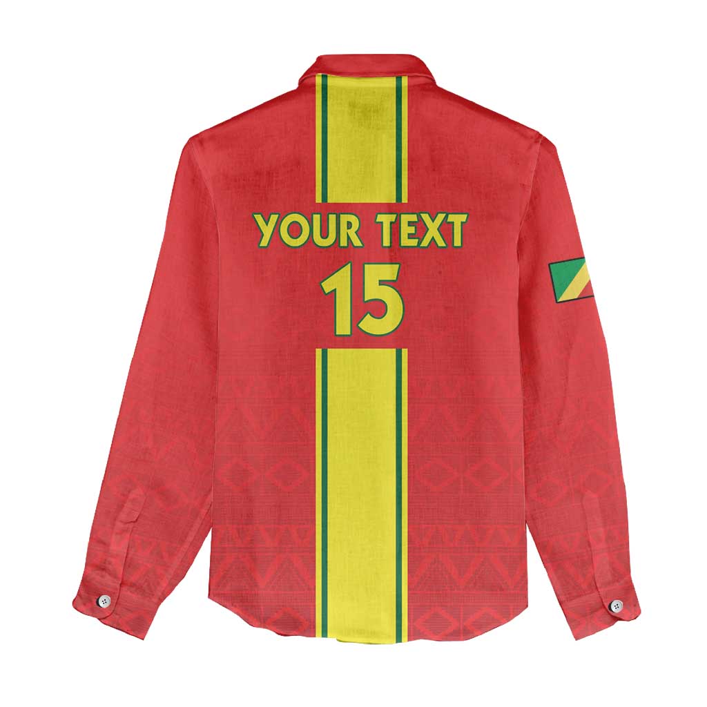 Custom Congo Brazzaville Football Women Casual Shirt Go Ba Diabulu ya Mbwaki Red Color - Wonder Print Shop