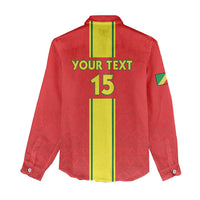Custom Congo Brazzaville Football Women Casual Shirt Go Ba Diabulu ya Mbwaki Red Color - Wonder Print Shop