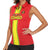 Custom Congo Brazzaville Football Women Sleeveless Polo Shirt Go Ba Diabulu ya Mbwaki Red Color - Wonder Print Shop