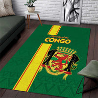 Congo Brazzaville Football Area Rug Go Ba Diabulu ya Mbwaki Green Color - Wonder Print Shop