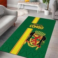 Congo Brazzaville Football Area Rug Go Ba Diabulu ya Mbwaki Green Color - Wonder Print Shop