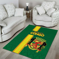 Congo Brazzaville Football Area Rug Go Ba Diabulu ya Mbwaki Green Color - Wonder Print Shop