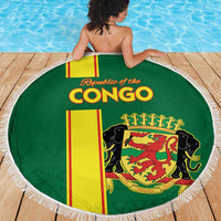 Congo Brazzaville Football Beach Blanket Go Ba Diabulu ya Mbwaki Green Color - Wonder Print Shop