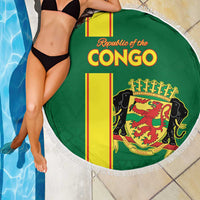 Congo Brazzaville Football Beach Blanket Go Ba Diabulu ya Mbwaki Green Color - Wonder Print Shop