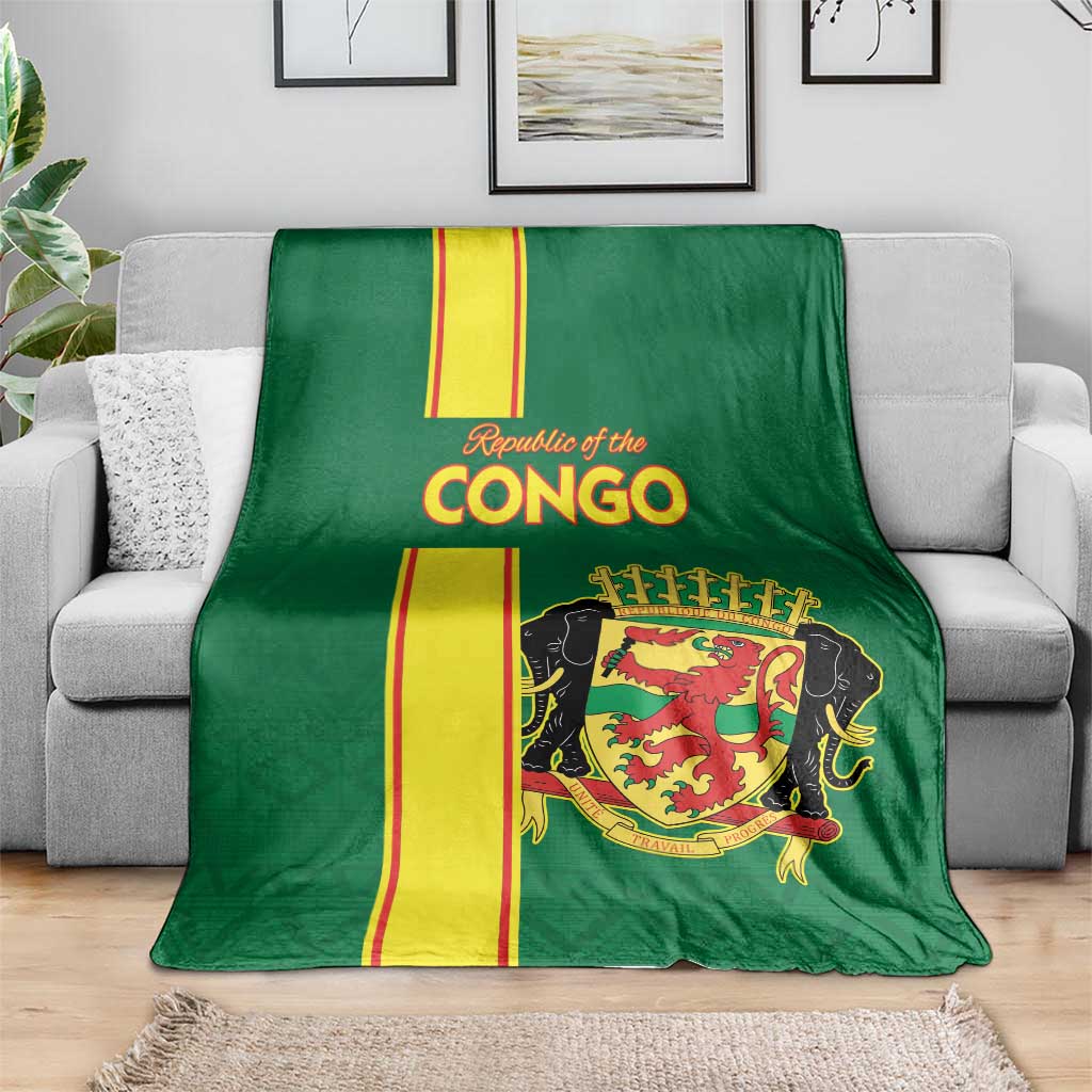 Congo Brazzaville Football Blanket Go Ba Diabulu ya Mbwaki Green Color - Wonder Print Shop