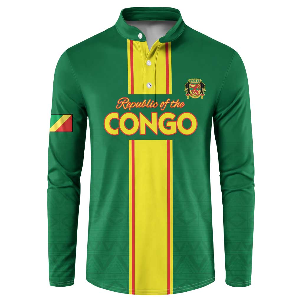 Custom Congo Brazzaville Football Button Sweatshirt Go Ba Diabulu ya Mbwaki Green Color - Wonder Print Shop