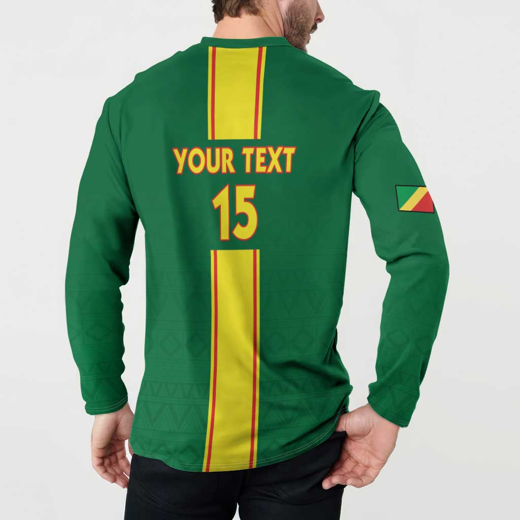 Custom Congo Brazzaville Football Button Sweatshirt Go Ba Diabulu ya Mbwaki Green Color - Wonder Print Shop