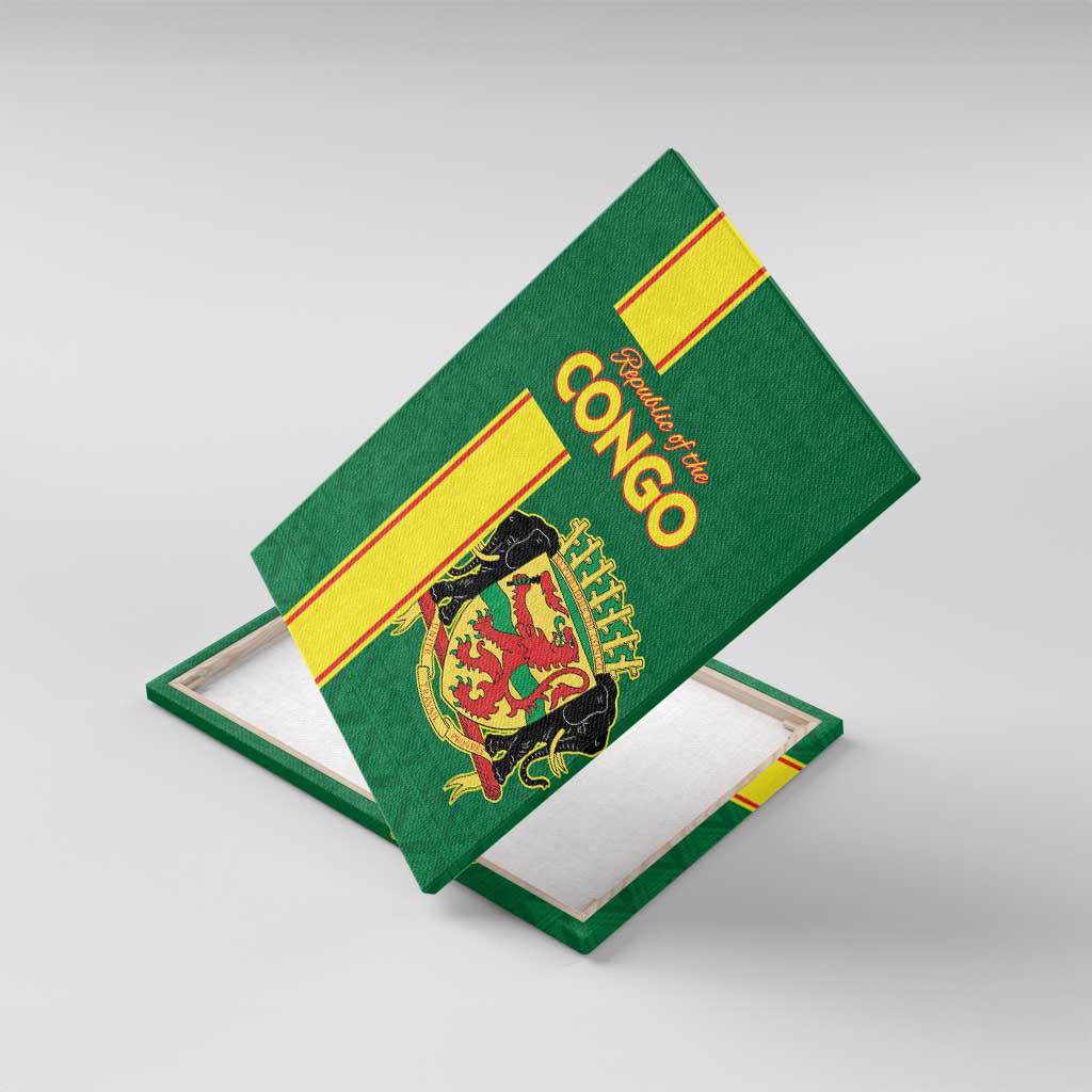 Congo Brazzaville Football Canvas Wall Art Go Ba Diabulu ya Mbwaki Green Color - Wonder Print Shop