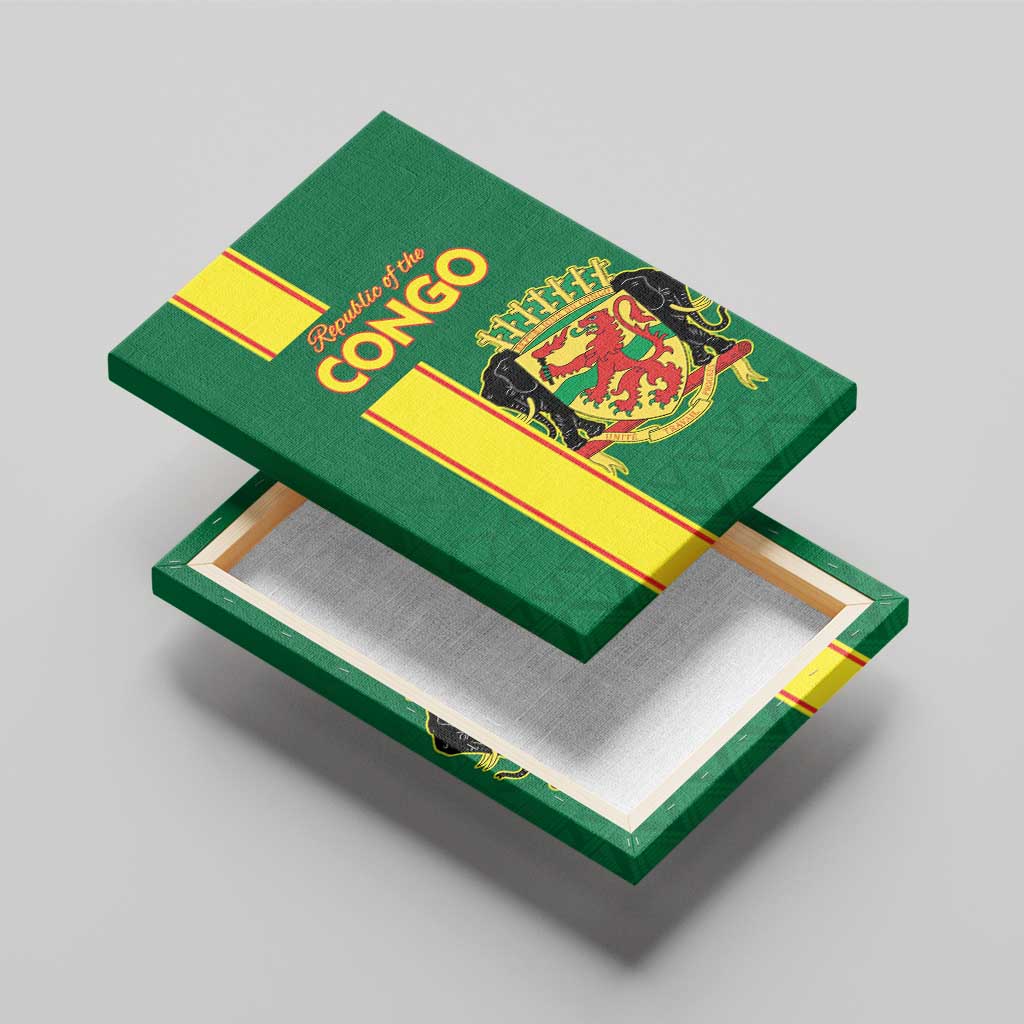 Congo Brazzaville Football Canvas Wall Art Go Ba Diabulu ya Mbwaki Green Color - Wonder Print Shop