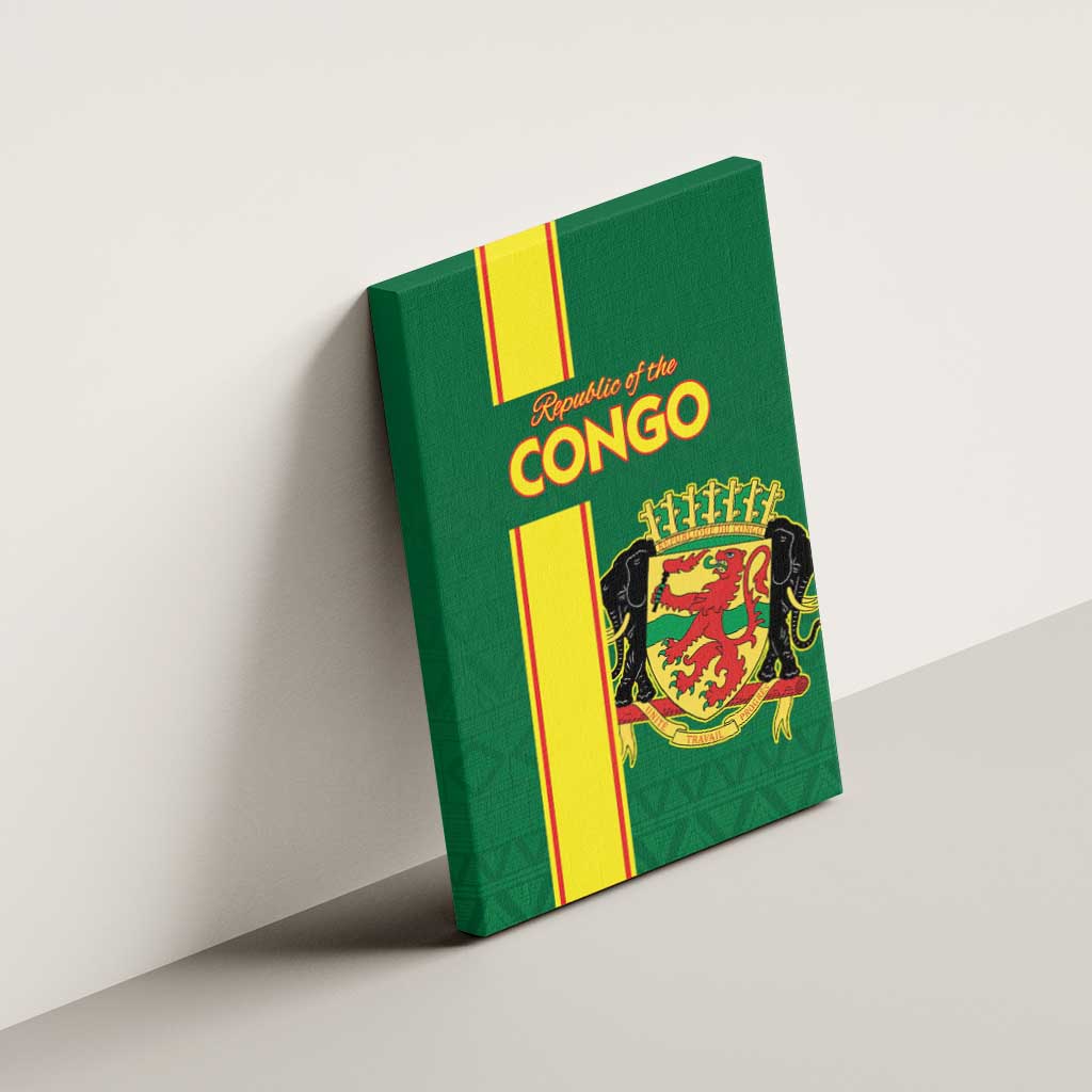 Congo Brazzaville Football Canvas Wall Art Go Ba Diabulu ya Mbwaki Green Color - Wonder Print Shop