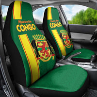 Congo Brazzaville Football Car Seat Cover Go Ba Diabulu ya Mbwaki Green Color - Wonder Print Shop