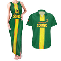 Custom Congo Brazzaville Football Couples Matching Tank Maxi Dress and Hawaiian Shirt Go Ba Diabulu ya Mbwaki Green Color - Wonder Print Shop