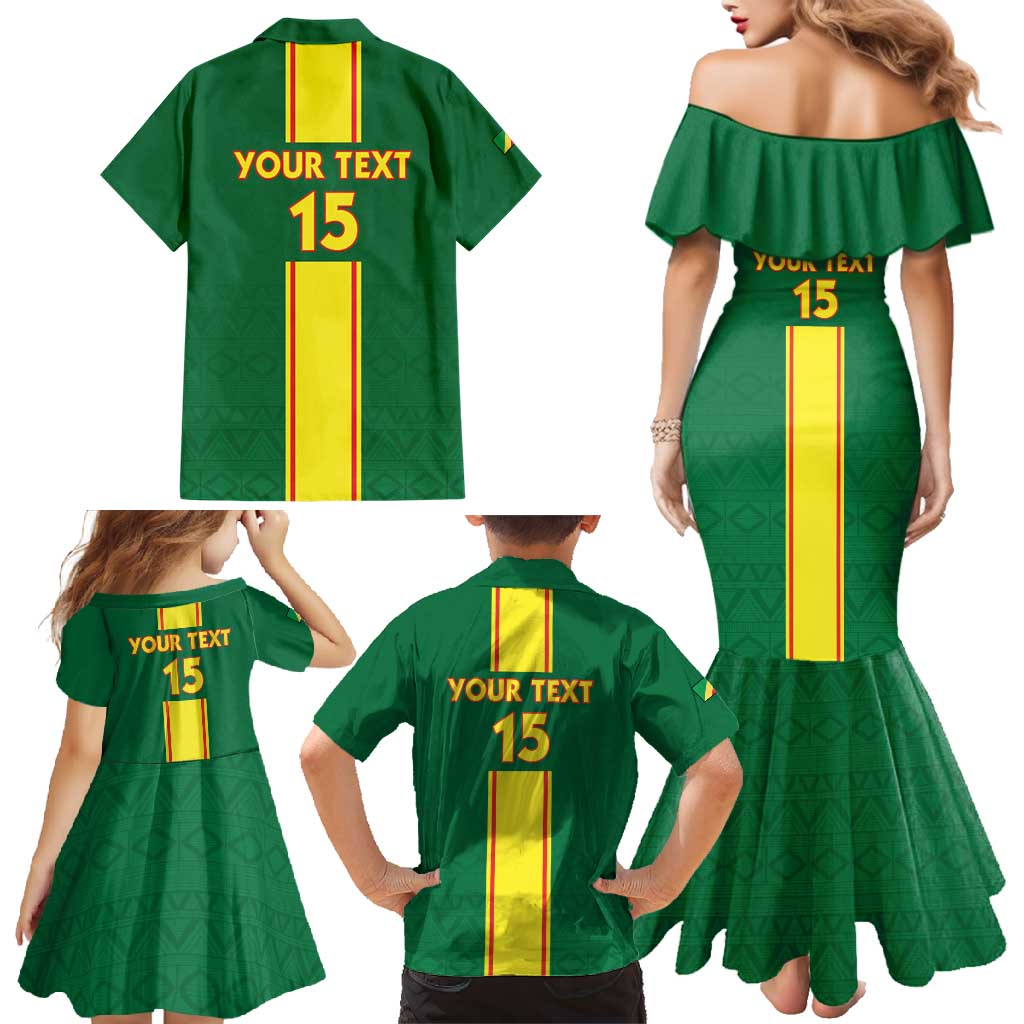 Custom Congo Brazzaville Football Family Matching Mermaid Dress and Hawaiian Shirt Go Ba Diabulu ya Mbwaki Green Color - Wonder Print Shop
