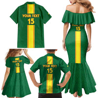 Custom Congo Brazzaville Football Family Matching Mermaid Dress and Hawaiian Shirt Go Ba Diabulu ya Mbwaki Green Color - Wonder Print Shop