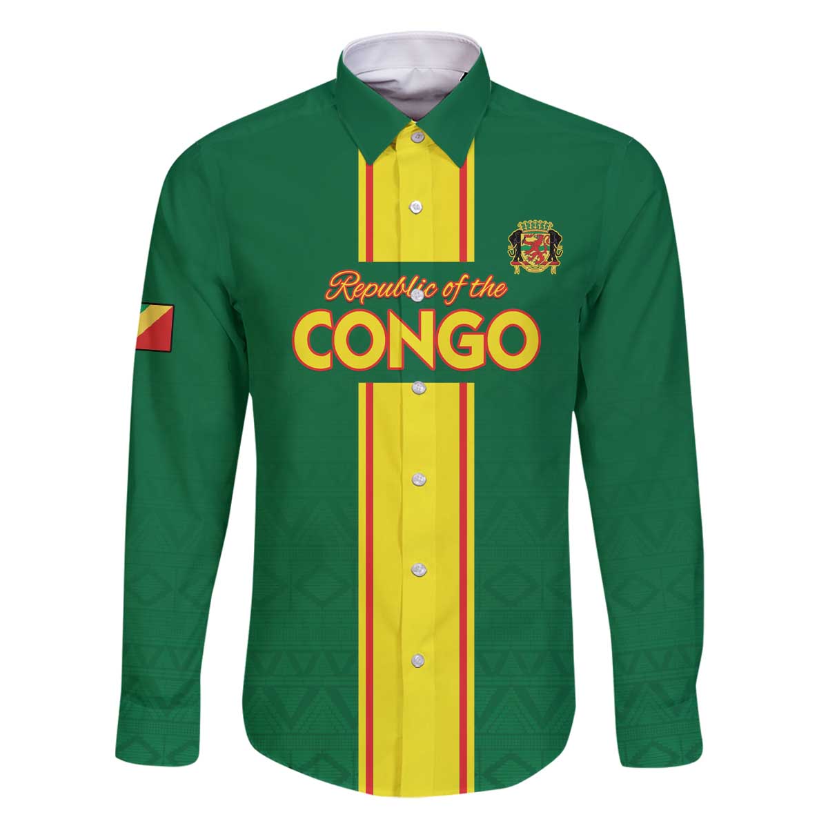 Custom Congo Brazzaville Football Family Matching Off The Shoulder Long Sleeve Dress and Hawaiian Shirt Go Ba Diabulu ya Mbwaki Green Color - Wonder Print Shop