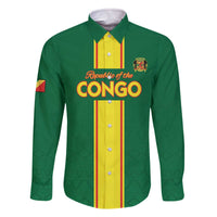 Custom Congo Brazzaville Football Family Matching Off The Shoulder Long Sleeve Dress and Hawaiian Shirt Go Ba Diabulu ya Mbwaki Green Color - Wonder Print Shop