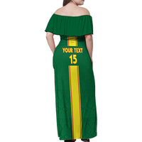 Custom Congo Brazzaville Football Family Matching Off Shoulder Maxi Dress and Hawaiian Shirt Go Ba Diabulu ya Mbwaki Green Color - Wonder Print Shop