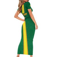 Custom Congo Brazzaville Football Family Matching Short Sleeve Bodycon Dress and Hawaiian Shirt Go Ba Diabulu ya Mbwaki Green Color - Wonder Print Shop