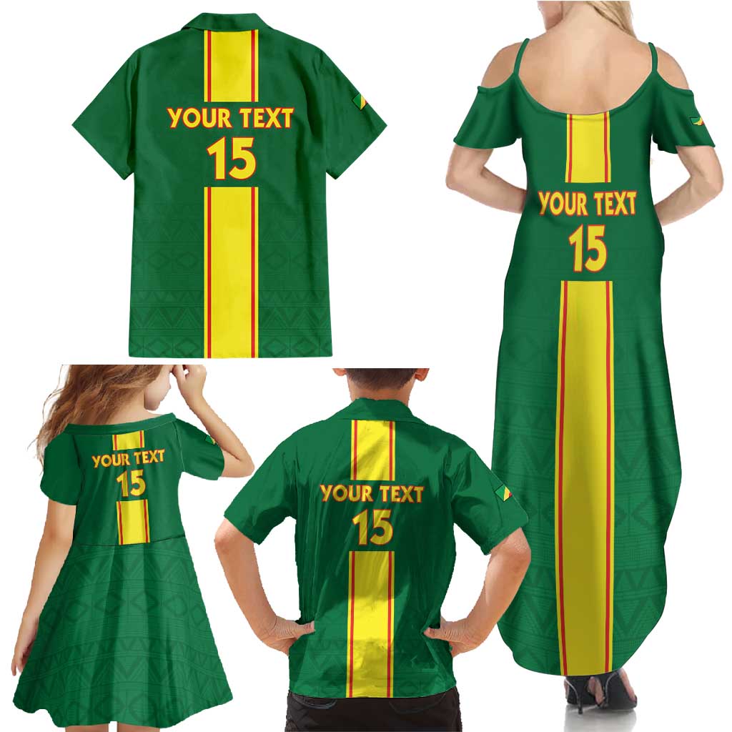 Custom Congo Brazzaville Football Family Matching Summer Maxi Dress and Hawaiian Shirt Go Ba Diabulu ya Mbwaki Green Color - Wonder Print Shop