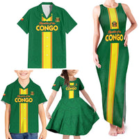 Custom Congo Brazzaville Football Family Matching Tank Maxi Dress and Hawaiian Shirt Go Ba Diabulu ya Mbwaki Green Color - Wonder Print Shop