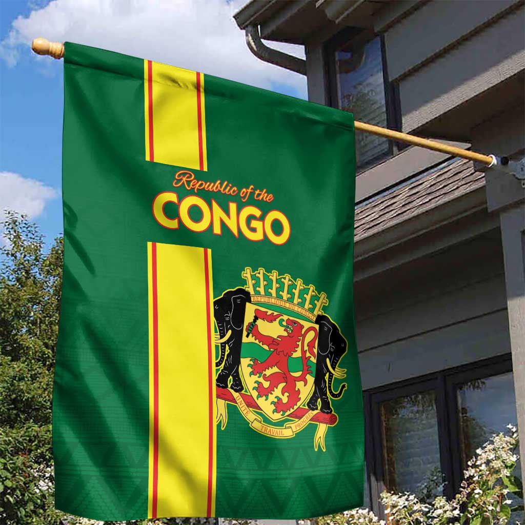 Congo Brazzaville Football Garden Flag Go Ba Diabulu ya Mbwaki Green Color - Wonder Print Shop