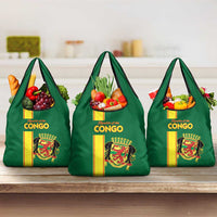 Congo Brazzaville Football Grocery Bag Go Ba Diabulu ya Mbwaki Green Color - Wonder Print Shop