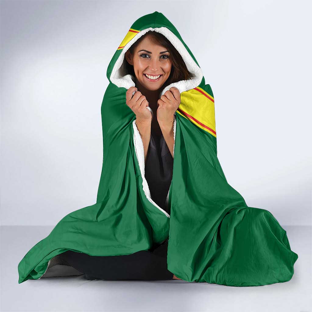 Congo Brazzaville Football Hooded Blanket Go Ba Diabulu ya Mbwaki Green Color - Wonder Print Shop