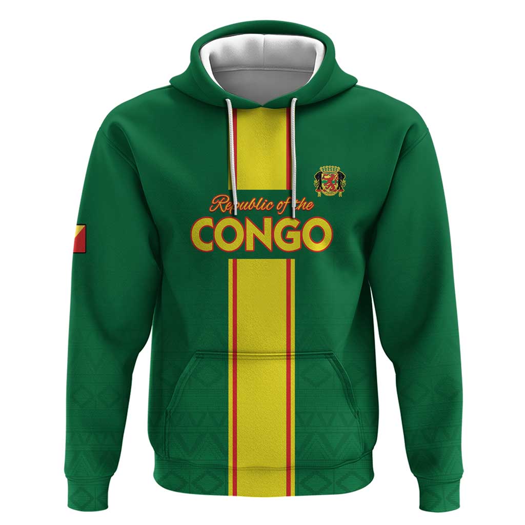 Custom Congo Brazzaville Football Hoodie Go Ba Diabulu ya Mbwaki Green Color - Wonder Print Shop