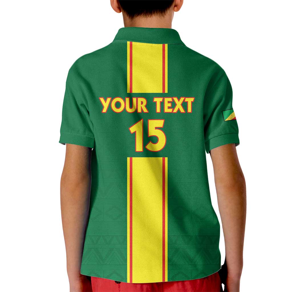 Custom Congo Brazzaville Football Kid Polo Shirt Go Ba Diabulu ya Mbwaki Green Color - Wonder Print Shop