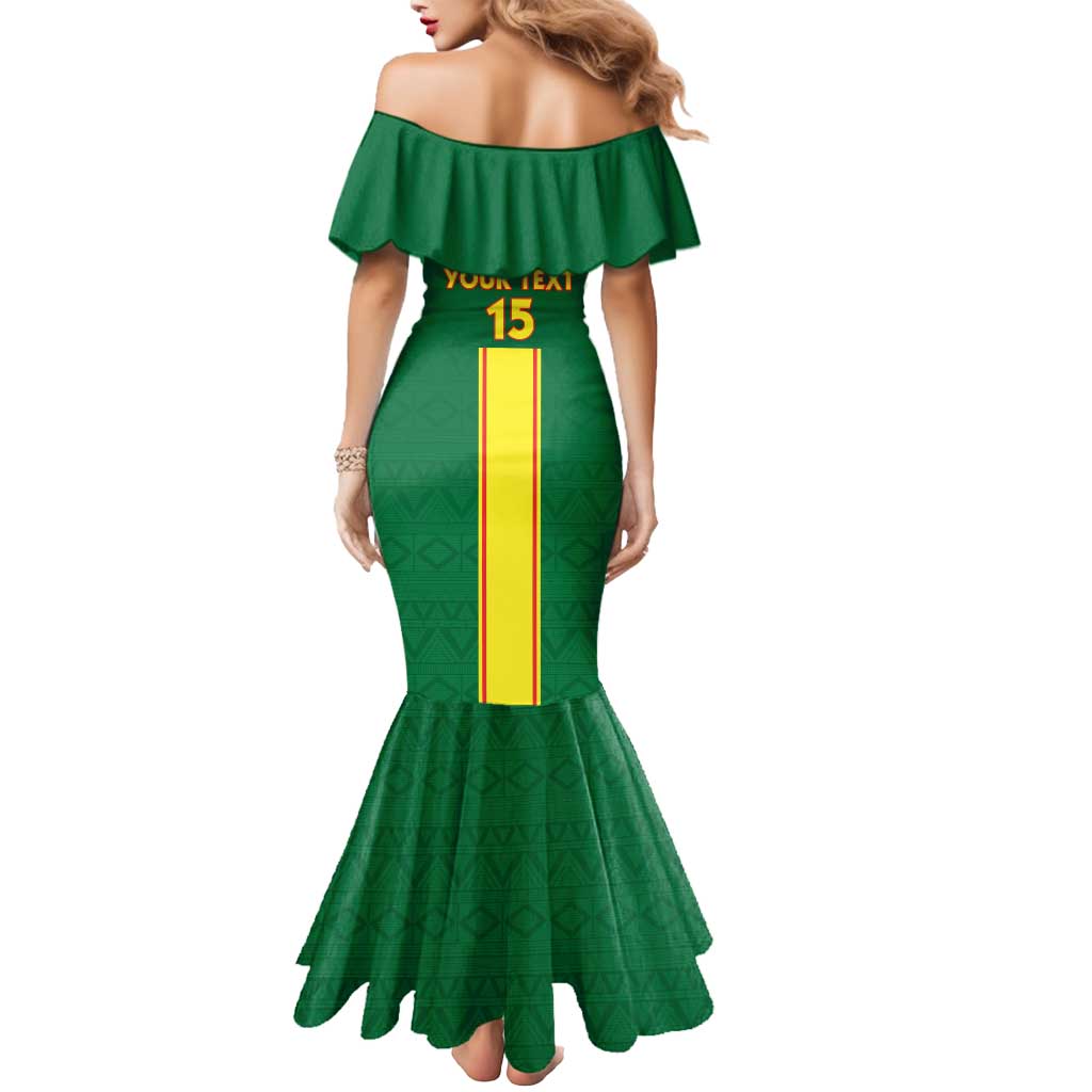 Custom Congo Brazzaville Football Mermaid Dress Go Ba Diabulu ya Mbwaki Green Color - Wonder Print Shop