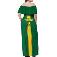 Custom Congo Brazzaville Football Off Shoulder Maxi Dress Go Ba Diabulu ya Mbwaki Green Color - Wonder Print Shop