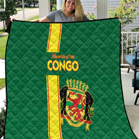 Congo Brazzaville Football Quilt Go Ba Diabulu ya Mbwaki Green Color - Wonder Print Shop