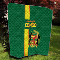 Congo Brazzaville Football Quilt Go Ba Diabulu ya Mbwaki Green Color - Wonder Print Shop