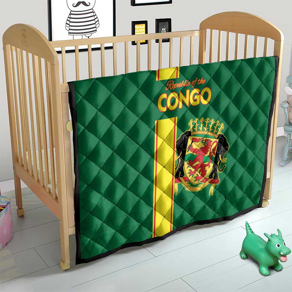 Congo Brazzaville Football Quilt Go Ba Diabulu ya Mbwaki Green Color - Wonder Print Shop