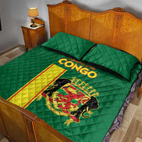 Congo Brazzaville Football Quilt Bed Set Go Ba Diabulu ya Mbwaki Green Color - Wonder Print Shop