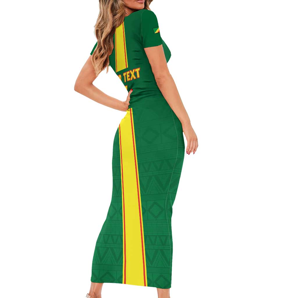 Custom Congo Brazzaville Football Short Sleeve Bodycon Dress Go Ba Diabulu ya Mbwaki Green Color - Wonder Print Shop
