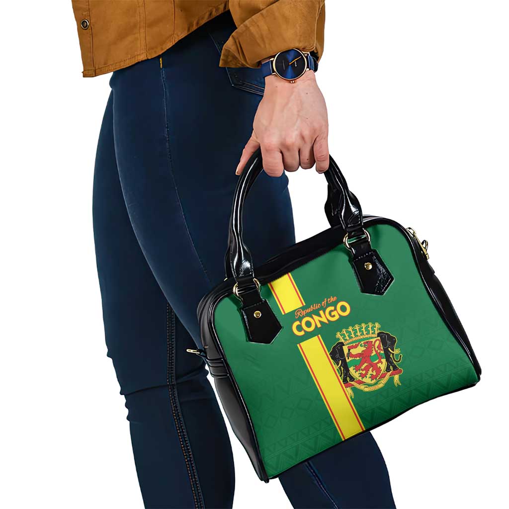 Congo Brazzaville Football Shoulder Handbag Go Ba Diabulu ya Mbwaki Green Color - Wonder Print Shop