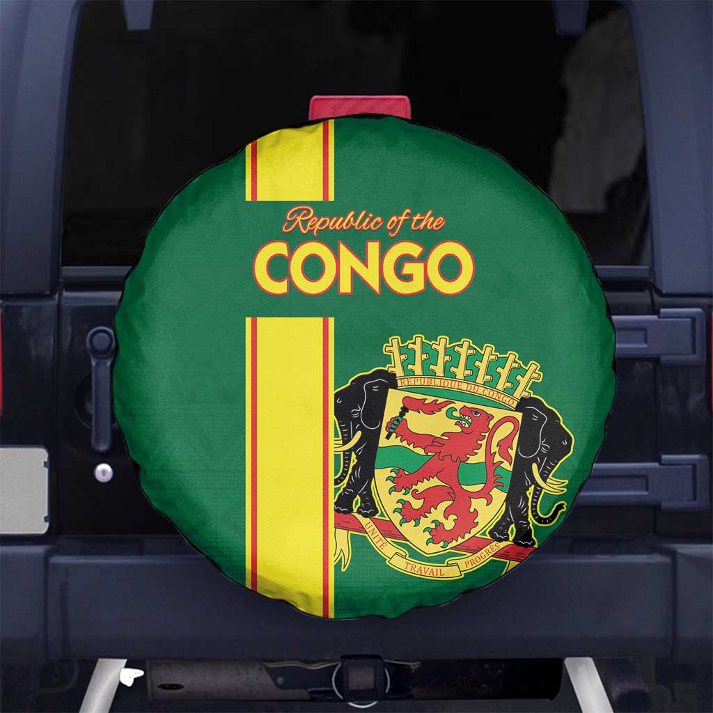 Congo Brazzaville Football Spare Tire Cover Go Ba Diabulu ya Mbwaki Green Color - Wonder Print Shop