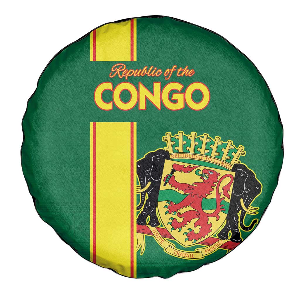Congo Brazzaville Football Spare Tire Cover Go Ba Diabulu ya Mbwaki Green Color - Wonder Print Shop