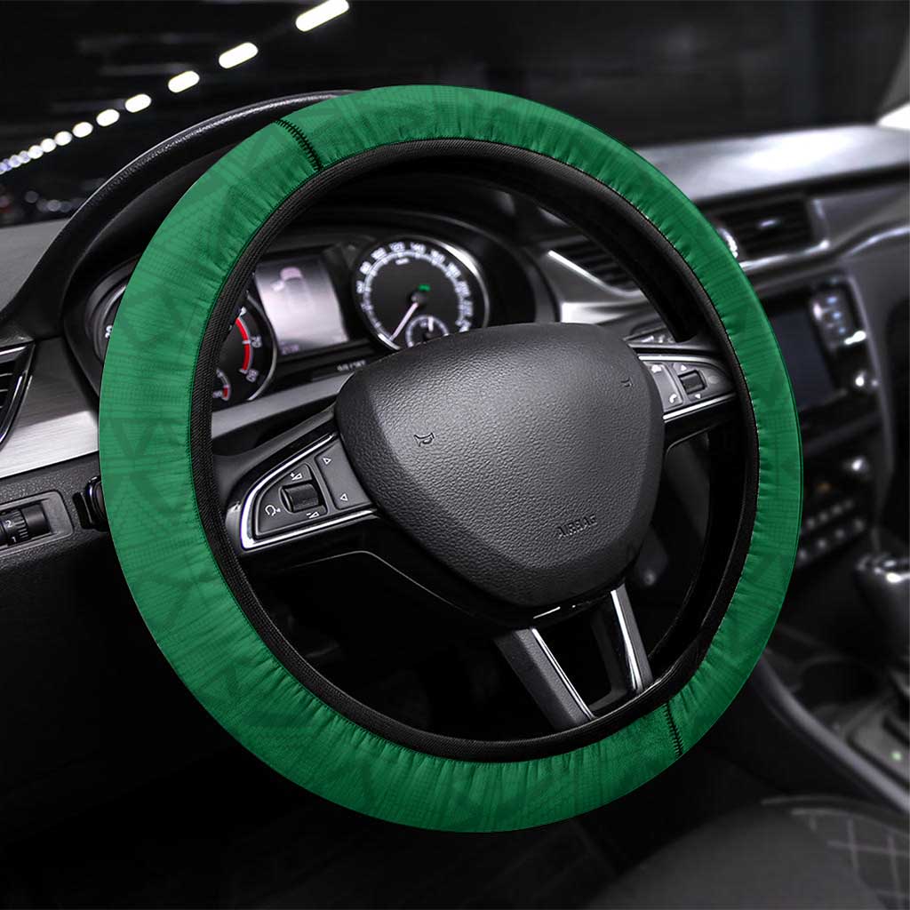 Congo Brazzaville Football Steering Wheel Cover Go Ba Diabulu ya Mbwaki Green Color - Wonder Print Shop