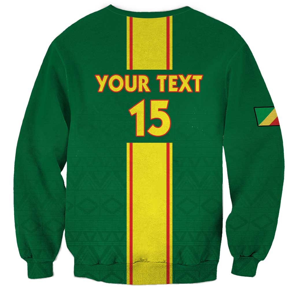Custom Congo Brazzaville Football Sweatshirt Go Ba Diabulu ya Mbwaki Green Color - Wonder Print Shop
