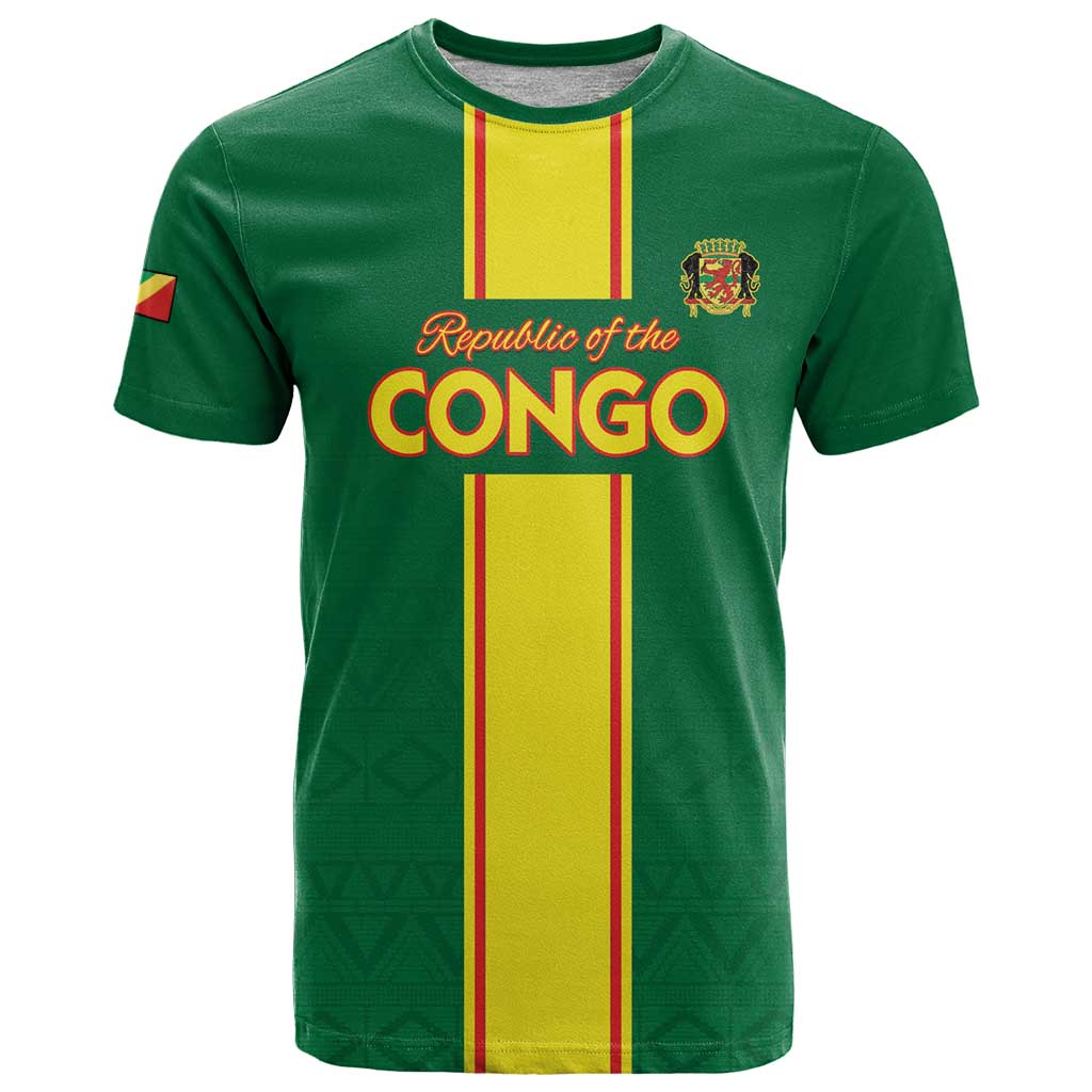 Custom Congo Brazzaville Football T Shirt Go Ba Diabulu ya Mbwaki Green Color - Wonder Print Shop