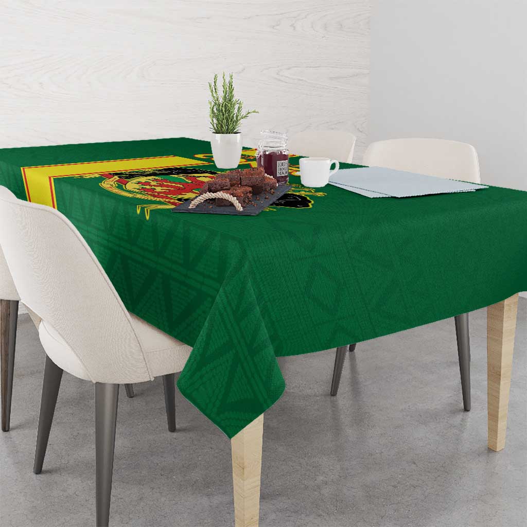 Congo Brazzaville Football Tablecloth Go Ba Diabulu ya Mbwaki Green Color - Wonder Print Shop
