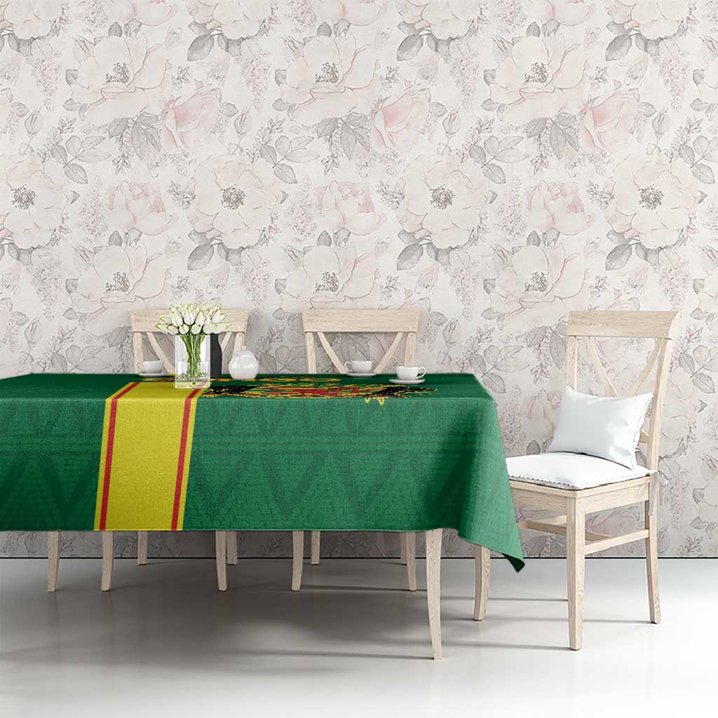 Congo Brazzaville Football Tablecloth Go Ba Diabulu ya Mbwaki Green Color - Wonder Print Shop