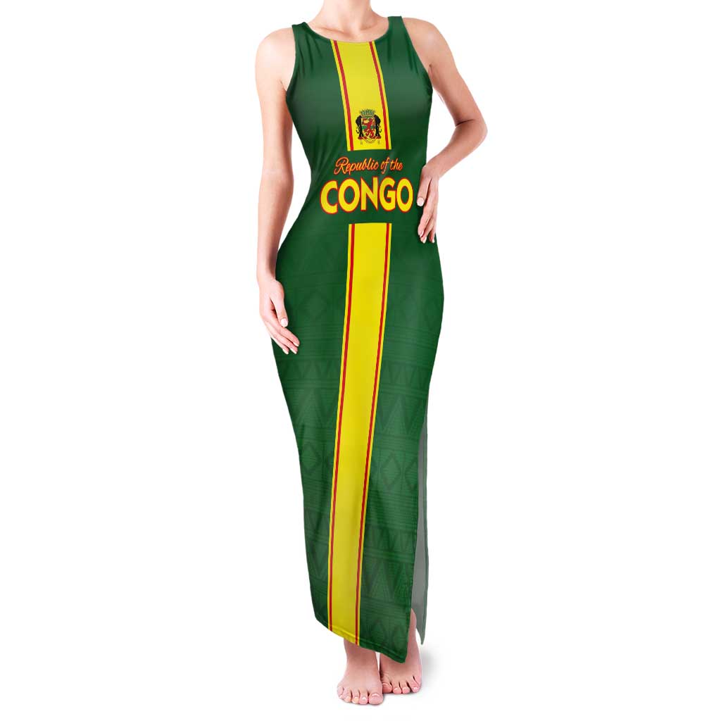 Custom Congo Brazzaville Football Tank Maxi Dress Go Ba Diabulu ya Mbwaki Green Color - Wonder Print Shop