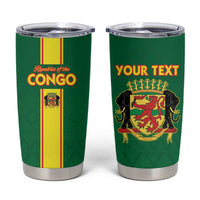 Custom Congo Brazzaville Football Tumbler Cup Go Ba Diabulu ya Mbwaki Green Color - Wonder Print Shop